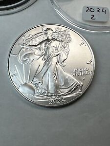 2024 American Silver $1 Eagle 1oz 0.999 Fine Silver From Fresh Mint Roll
