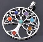7 Chakra Crystal Quartz Stone Bead Pendant “Tree Of Life “ Yoga Necklace 18