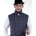 Pirate Dressing Herschel Vest Men All Gray Steampunk Double Breasted New