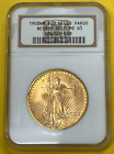 1908 $20 No Motto Saint Gaudens Wells Fargo Nevada Gold NGC MS65