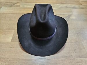 RESISTOL Western size 7 1/2 XXX BEAVER AULT'S WESTERN WEAR cowboy hat dark brown