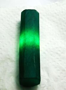 194.60 Ct Natural Earth Mined Colombian Green Emerald Rough Rod Loose Gemstone