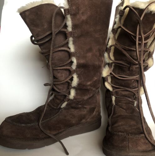 UGG Australia Women's Uptown II 5190 Brown Suede Lace Up Snow Boots Size 10
