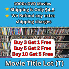DVD Pick & Choose Movie Title Lot (T) Flat Rate Shipping Free DVDs with Purchase