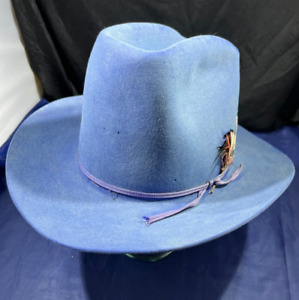 VINTAGE BAILEY PREMIER BLUE COWBOY HAT SIZE 7 1/8 5X BEAVER GREELEY, COLORADO