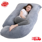 Jcickt Pregnancy Pillow J Shaped Full Body Pillow with Velvet Cover Grey Mate...