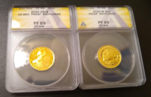 2020 Proof American Gold 400th Anniversary of the Mayflower 2 Coin Set anacs