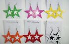 wholesale jewelry lot colorful star shape fashion drop/dangle hoop earring YW61