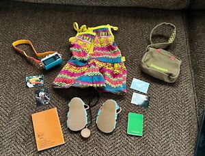 American Girl LEA TROPICAL MEET OUTFIT Dress,Bag,Compass,Shoes,Underwear