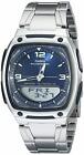Casio Men's Quartz Telememo 30 Blue Date Dial Silver-Tone 39mm Watch AW81D-2AV