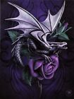 DRAGON BEAUTY ANNE STOKES SMALL CANVAS PICTURE ART PRINT GOTHIC PURPLE ROSE WING