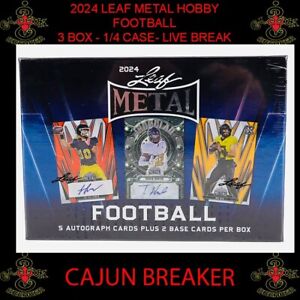 HOUSTON TEXANS *3 BOX - 1/4 CASE BREAK* 2024 LEAF METAL HOBBY FOOTBALL (A)