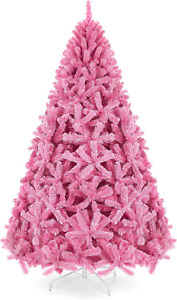 6Ft Pink Christmas Tree Artificial Full Fir Tree Seasonal Holiday Decoration W/