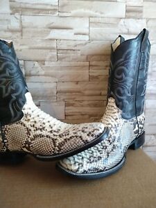 MENS NEW 100% ORIGINAL PYTHON SNAKE COWBOY BOOTS. SQUARE TOE ALL SIZES AVAILABLE