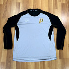 Nike Shirt Mens 2XL XXL Gray Black Pittsburgh Pirates MLB Baseball Long Sleeves