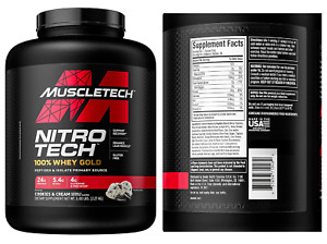 Muscletech, Nitro Tech, 100% Whey Gold, Cookies and Cream, 5.0 lbs (Pack of 1)