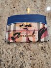 New BURBERRY Leather Floral Print Card Holder