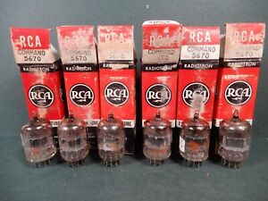 RCA Command 5670 Vacuum Tubes (6) Amplitrex Tested 73% -  121% Gm