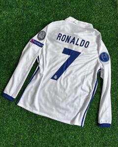 Ronaldo #7 Real Madrid 16/17 Home Jersey Mens Medium Long Sleeve Ucl Patches