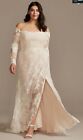 White lace, long sleeve, 16W brand new unaltered Melissa Sweet wedding dress
