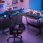 L-Shaped Gaming Desk w/ Monitor Riser