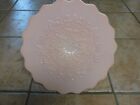 VINTAGE FENTON SPANISH LACE ROSE PINK GLASS CAKE STAND