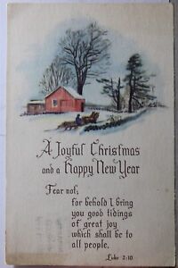 Christmas A Joyful Xmas Happy New Year Postcard Old Vintage Card View Standard
