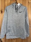 Men’s Size Small Nike Hoodie Sweatshirt Therma Fit Gray Black Pullover VGUC