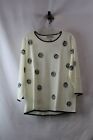 NWT C.D Daniels Ivory/Black Floral Embroidered Light Weight Sweater sz 1x