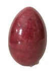 Vintage Italy Italian Marble Onyx Stone Red Oversized Egg Desk Paperweight