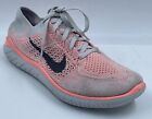 Nike Free RN Flyknit Womens Sneakers 9.5 Pink Gray Mesh Running Shoes 942839-800
