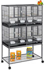 Double Story Stackable Center Divided Breeder Breeding Nest Bird Rolling Cage