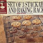 Baker's Advantage Roshco Set of 3 Stackable Cooling/Baking Racks Non-Stick Steel