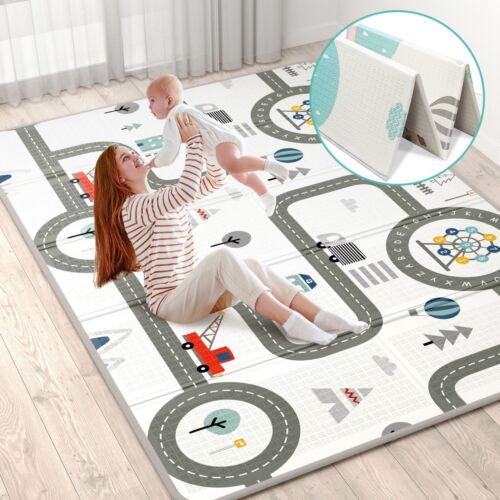 FLAGAV 79x59inch Play Mat for Baby - Extra Large, Non-Toxic, Waterproof Playmat