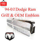For 94 02 DODGE RAM CHROME GRILL And OEM Emblem 1500 2500 3500 95 96 97 98 99 00 (For: Dodge R/T)