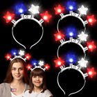 4Th of July Accessories,4 Pack LED Light up Headbands Patriotic Party Favor Supp