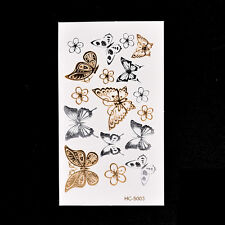 Flash Fake Temporary Tattoo Sticker Butterfly Arm Body Waterproof Women Art Y`jm
