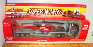 Majorette semi truck with Rescue helicopter on trailer - Super Movers - HO scale