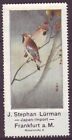 s7846/ Germany (Japan Import) Stephan Lürman Poster Stamp Label # Bird Painting