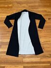 MAGASCHONI Womens Open Front Cardigan Duster Sweater Size Small Black Knit