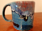 Handmade Pottery Stoneware Blue Large Coffee Soup Beverage Mug with Handle 16 OZ