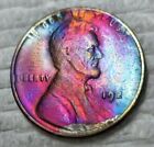 1926 D Lincoln Cent Wheat Penny Rainbow Toned Beautifully VF Bu US Coin