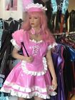 Misfitz sexy pink pvc & satin Sissy Maids Dress size 22 CD TV fetish party club