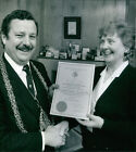 David Fullman presents Janet Mason with her cer... - Vintage Photograph 2713481