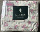 Ralph Lauren TWIN flat sheet yellow Shelter Island Floral Pink Roses NEW VINTAGE