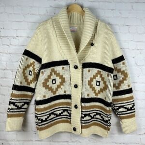 Knockabouts by Pendleton Wool Aztec Western Sweater Cardigan Size 40 Vintage