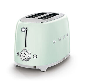 Smeg TSF01PGUS Pastel Green 50's Retro Style 2 Slice Toaster (Open Box)