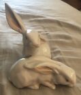 Herend 1991 Pair of White Rabbits Figurine Large #5269 Hand Painted Hungary