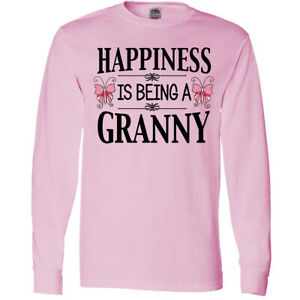 Inktastic Happiness Is Being A Granny With Butterflies Long Sleeve T-Shirt Gift