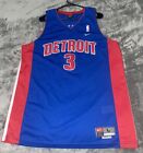 Vintage Nike Authentic Detroit Pistons Ben Wallace NBA Jersey #3 Size L Red Blue
